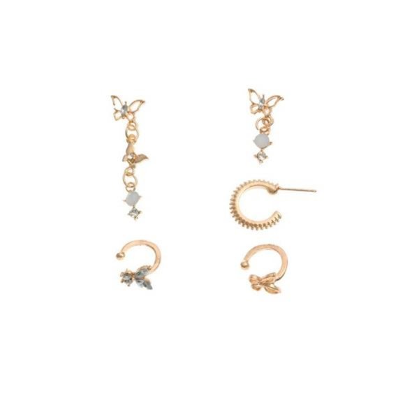 Cathercing Butterfly Earrings Set for Women Girls Butterfly Ear Cuff Earrings